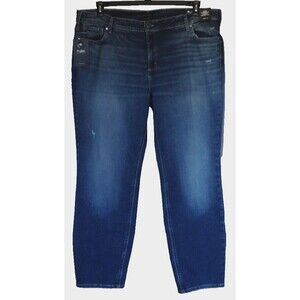 Silver Jeans Co. Women's Elyse Comfort Fit Mid Rise Straight Jeans Sz 24W 46x31